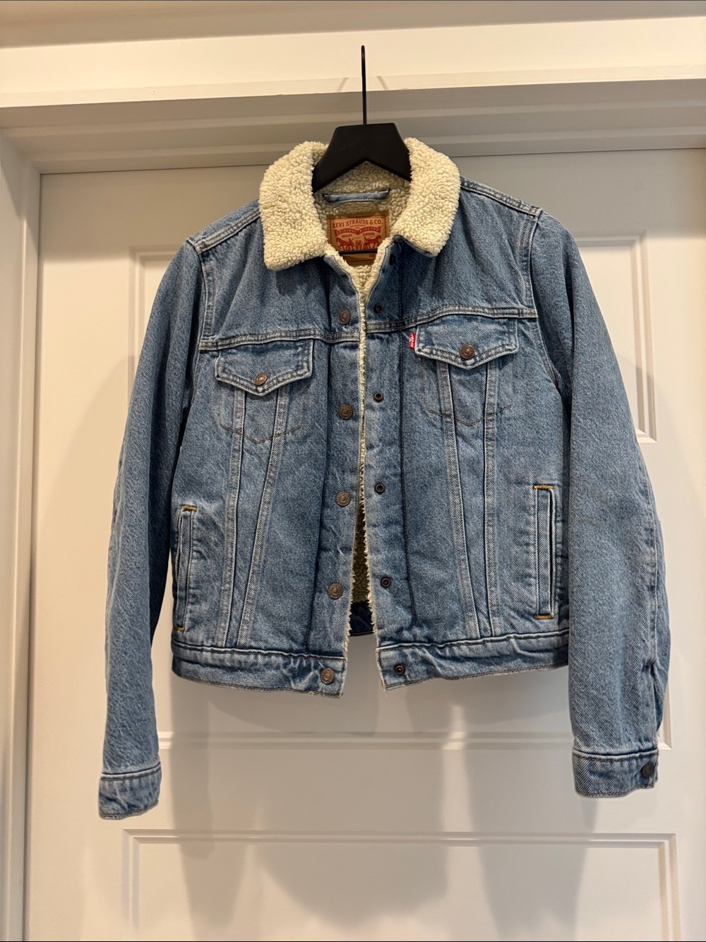 Levi's Light Blue Denim Sherpa Collar Jacket